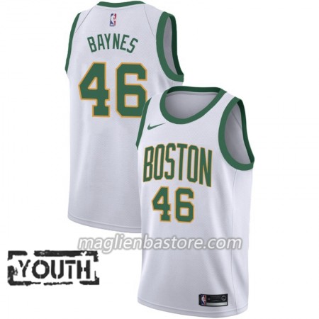 Maglia NBA Boston Celtics Aron Baynes 46 2018-19 Nike City Edition Bianco Swingman - Bambino